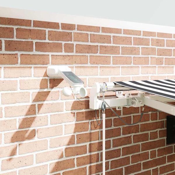 vidaXL markise m. LED 450x300 cm automatisk betjening antracitgr&aring; hvid