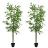 vidaXL Kunstig Bambus Tr&aelig; 2 pcs Gr&oslash;n 60 x 18 x 190 cm Stof og Bambus