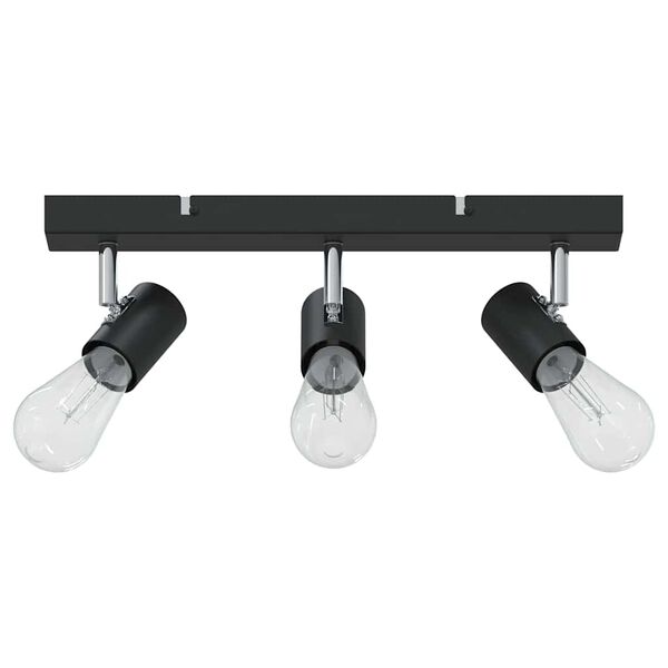vidaXL Loftsspot med spotlights Sort 38 x 6,5 x 11,5 cm Metal