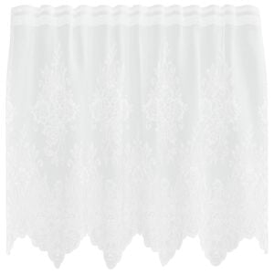 vidaXL Lace Gardin med gardiner Blomstret Hvid 80 x 150 cm Polyester