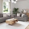 vidaXL Sofa 3 pcs Gråbrun Linned-blandet stof
