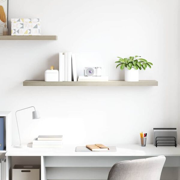 vidaXL v&aelig;ghylde 120x23,5x3,8 cm MDF egetr&aelig;sfarve