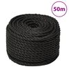 vidaXL arbejdsreb 20 mm 50 m polypropylen sort