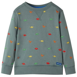 Sweatshirt til b&oslash;rn str. 104 kakifarvet