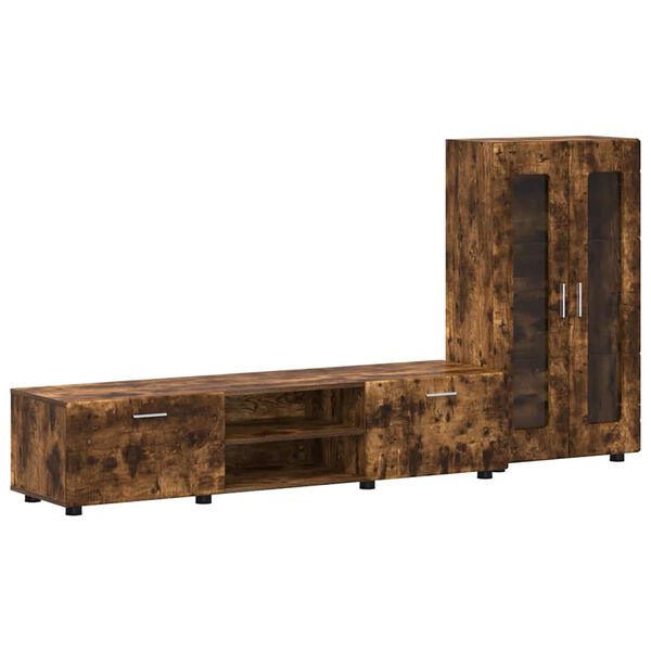 vidaXL TV-m&oslash;bels&aelig;t med skuffe med d&oslash;r FLORIN R&oslash;get eg Konstrueret tr&aelig;