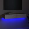 vidaXL tv-bord med LED-lys 90x35x15,5 cm hvid og sonoma-eg