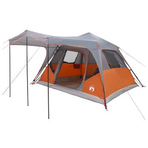 vidaXL Familietelt Gr&aring; og orange 305 x 275 x 190 cm Polyester og St&aring;l