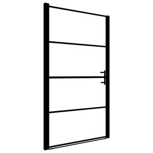 vidaXL brusedør 81 x 195 cm hærdet glas sort