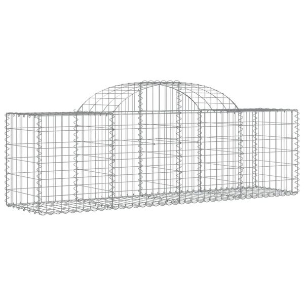 vidaXL buede gabionkurve 3 stk. 200x50x60/80 cm galvaniseret jern