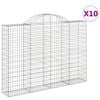 vidaXL buede gabionkurve 10 stk. 200x30x140/160 cm galvaniseret jern