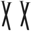 vidaXL spisebordsben X-formet 2 stk. sort 50x(72-73) cm st&aring;l
