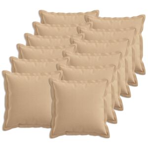 vidaXL Pudebetr&aelig;k 12 pcs HOUTEN Cremefarvet 40 x 40 cm Faux Linned