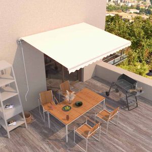 vidaXL markise 450x350 cm automatisk betjening cremefarvet