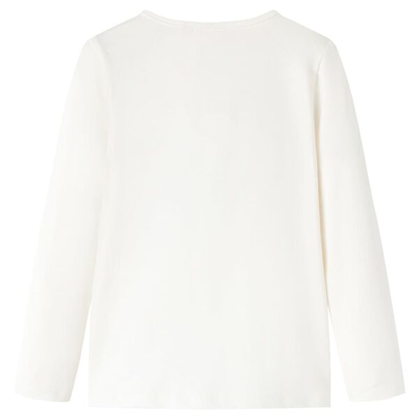 Lang&aelig;rmet T-shirt til b&oslash;rn str. 104 ecrufarvet