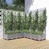 vidaXL plantekasse med espalier 120x120x121,5 cm PP lysegr&aring;