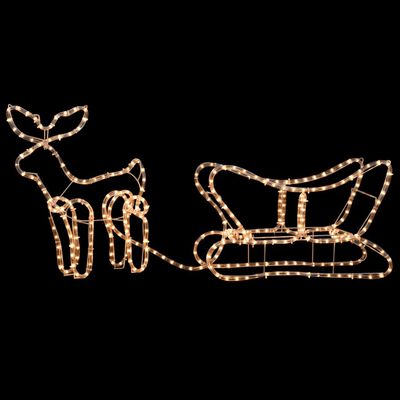 vidaXL julelys-opstilling med rensdyr og slæde 110x24x47 cm