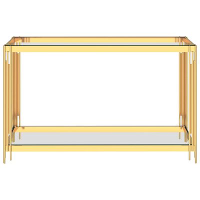 vidaXL sidebord 120x40x78 cm rustfrit stål og glas guldfarvet
