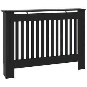 vidaXL radiatorskjuler 112x19x81,5 cm konstrueret tr&aelig; sort
