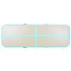 vidaXL oppustelig gymnastikmåtte med pumpe 400 x 100 x 10 cm PVC grøn