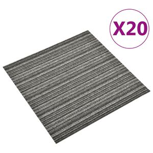 vidaXL tæppefliser 20 stk. 5 m² 50x50 cm stribet antracitgrå