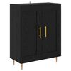 vidaXL Highboard Sort eg 69,5 x 34 x 180 cm Konstrueret tr&aelig;