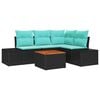 vidaXL Havesofa S&aelig;t 5 stk. Sort polyrattan
