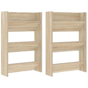 vidaXL v&aelig;gh&aelig;ngte skoskabe 2 stk. 60x18x90 cm sp&aring;nplade sonoma-eg