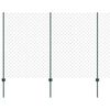 vidaXL K&aelig;de-link hegn med stolpe 25 x 1,6 m PVC-belagt st&aring;l Gr&oslash;n Mesh