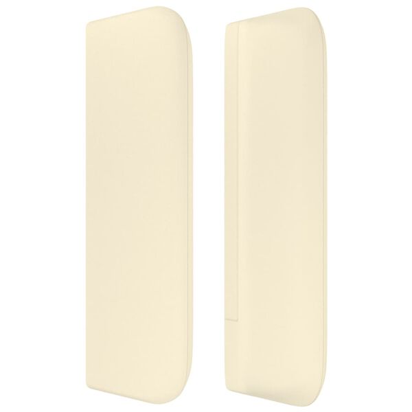 vidaXL sengegavl med kanter 183x16x78/88 cm kunstl&aelig;der cremefarvet