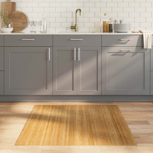 vidaXL gulvt&aelig;ppe 100x100 cm rektangul&aelig;r bambus naturfarvet