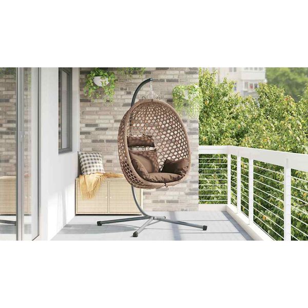 vidaXL H&aelig;ngende &aelig;ggestol Brun 104 x 100 x 191 cm polyrattan