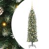 vidaXL Kunstigt slankt juletr&aelig; Gr&oslash;n og Hvid 150 cm