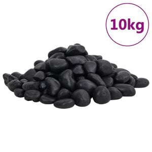 vidaXL polerede sm&aring;sten 10 kg 2-5 cm sort