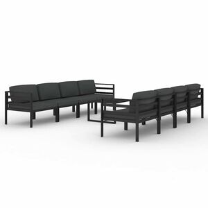 vidaXL lounges&aelig;t til haven 9 dele med hynder aluminium antracitgr&aring;