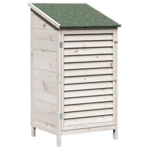 vidaXL Have Skur med tag Hvid 59 x 56 x 113,5 cm Massivt Fyrretr&aelig;