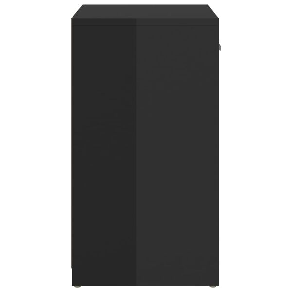 vidaXL skobænk 94,5x31x57 cm konstrueret træ sort højglans