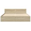 vidaXL sengeramme med sengegavl 180x200 cm konstrueret træ sonoma-eg