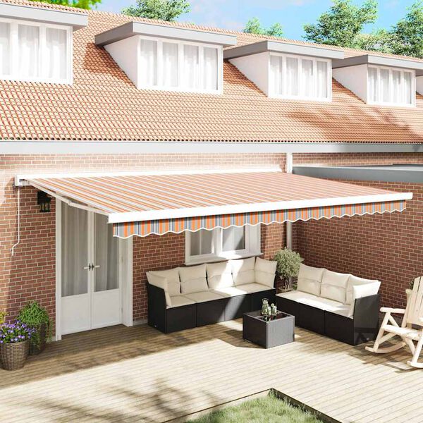 vidaXL Utr&aelig;kkelig Markise Flerfarvet 500 &times; 300 cm Stof, metal