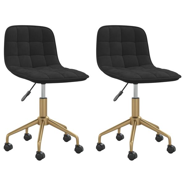 vidaXL drejelige spisebordsstole 2 stk. fl&oslash;jl sort