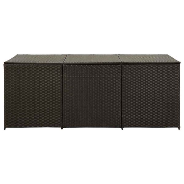 vidaXL opbevaringskasse til haven 180x90x70 cm polyrattan brun