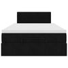 vidaXL ottoman seng med madras & LEDs 120x190cm fl&oslash;jl sort