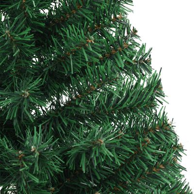 vidaXL kunstigt halvt juletræ med juletræsfod 150 cm PVC grøn