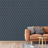 DUTCH WALLCOVERINGS tapet Geometric bl&aring; og guldfarvet