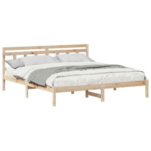 vidaXL Sengestel Brun 200 x 200 cm Massiv fyrretr&aelig;