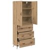 vidaXL Highboard Artisan Egetr&aelig; 69,5 x 34 x 180 cm Konstrueret tr&aelig;