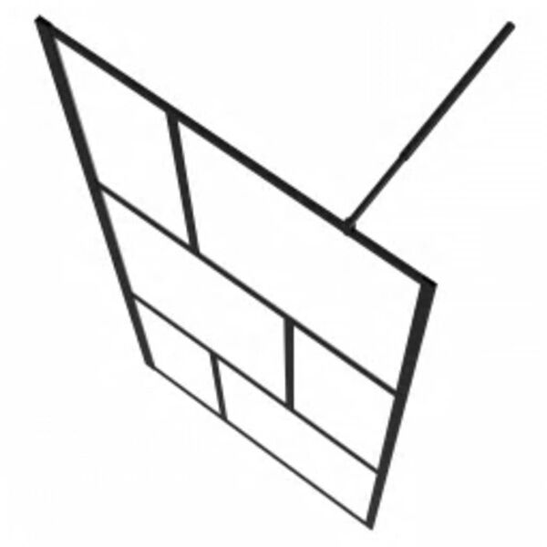 vidaXL brusev&aelig;g 90x195 cm h&aelig;rdet glas sort