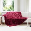 vidaXL Faux Kanin Pels T&aelig;ppe 4 pcs Bordeaux R&oslash;d 240 x 270 cm Polyester