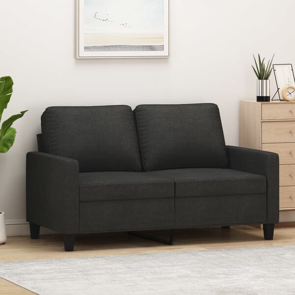 vidaXL 2-personers sofa 120 cm stof sort