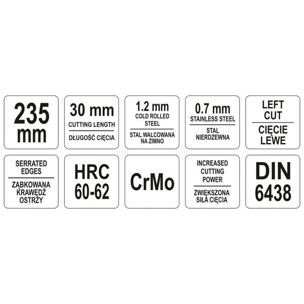YATO pladesaks 235 mm forskudt venstre r&oslash;d