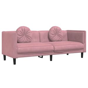 vidaXL 3-personers sofa med hynder velour lyser&oslash;d